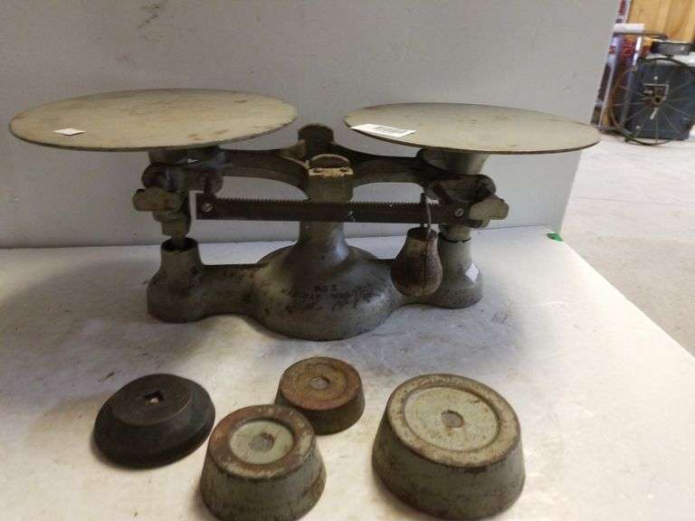 Vintage Metal Scale With Weights Trice Auctions