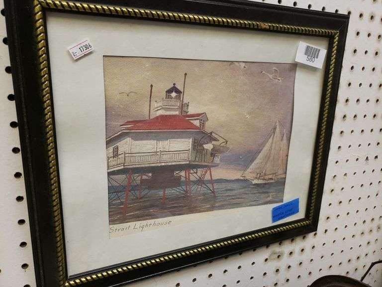 Hooper Strait Lighthouse By Artist John Moll Trice Auctions