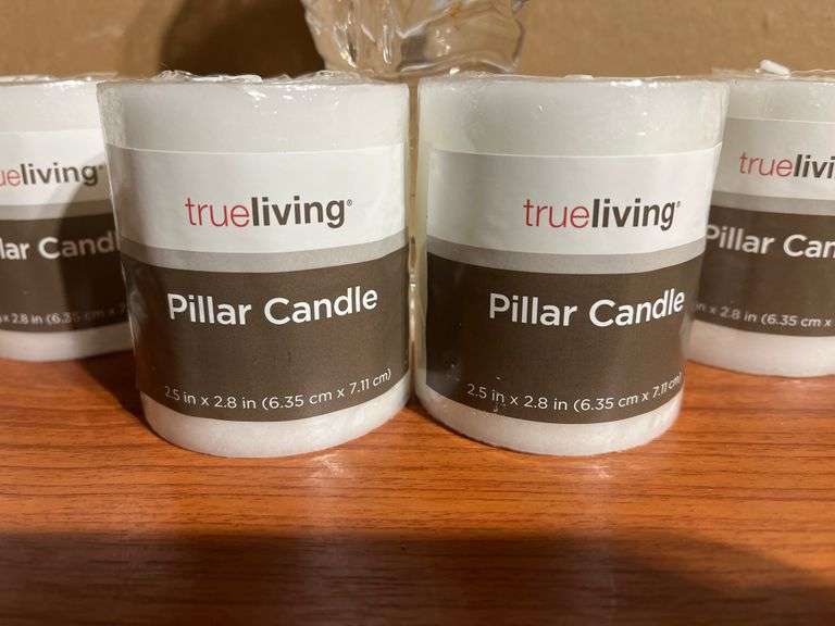 6 True Living Pillar Candles Trice Auctions