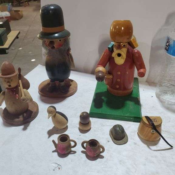 Vintage Steinbach German Incense Smoker and Various Wooden Figures with