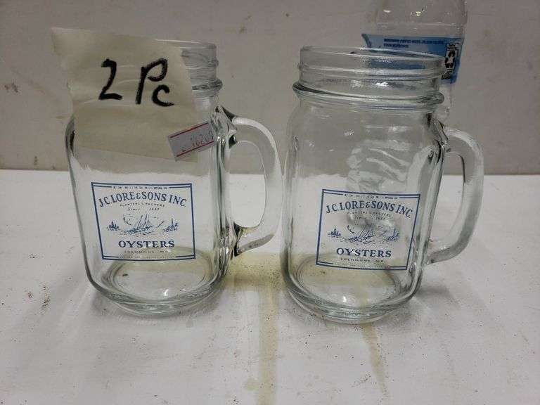 JC Lore And Sons Oysters Drinking Jars Trice Auctions