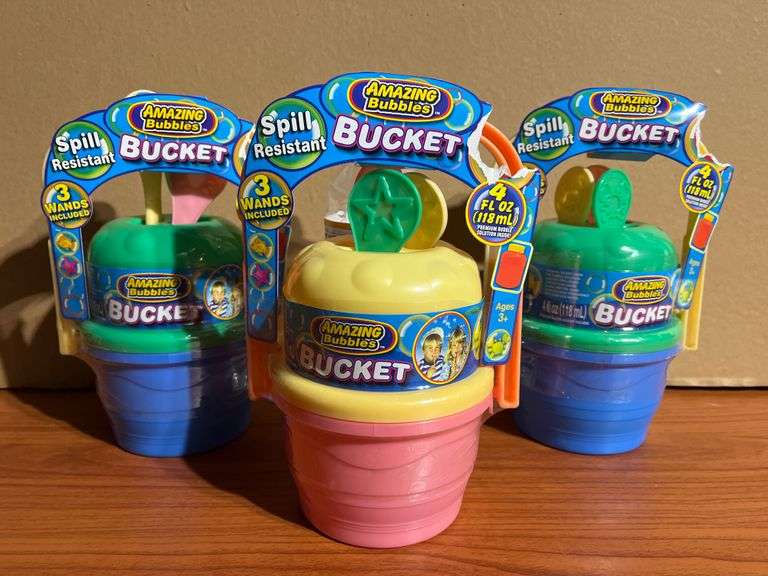 3 Amazing Bubbles Buckets With 3 Wands In Each Bucket Trice Auctions