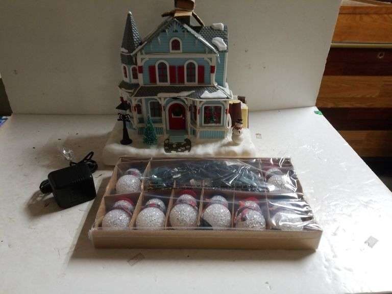 Avon Plastic Fiber Optic House & Snowman String Lights Trice Auctions