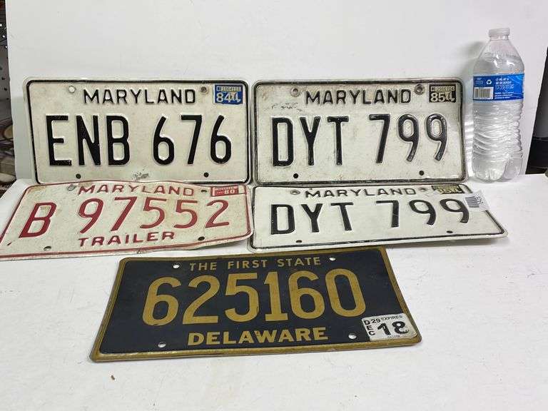 Vintage Maryland & Delaware License Plates All Expired Trice Auctions