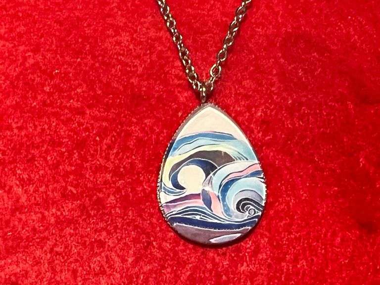 Magical Seascape Stainless Steel Necklace Trice Auctions