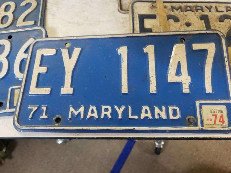 Old Maryland License Plates Trice Auctions