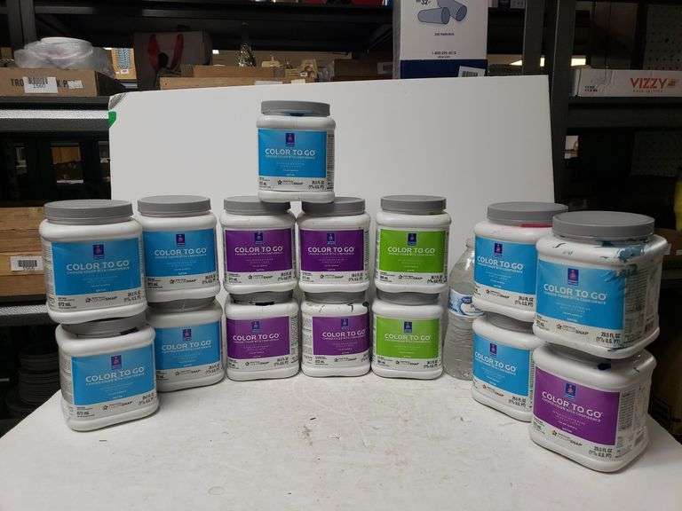 (15) Sherwin Williams ColortoGo Paint Samples Partials, All Satin