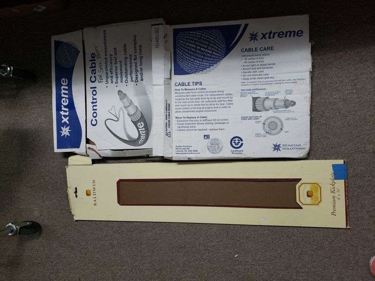 Baldwin Kick Plate And 2 Control Cables For Sailboat Trice Auctions