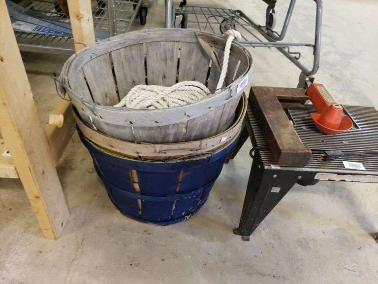 3 Bushel Crab Baskets And Rope - Trice Auctions