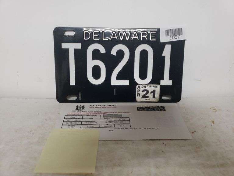 thumbnail image 2 of Delaware Black Personalized Custom License Plate - Motorcycle Size - Aluminum 2 of 4