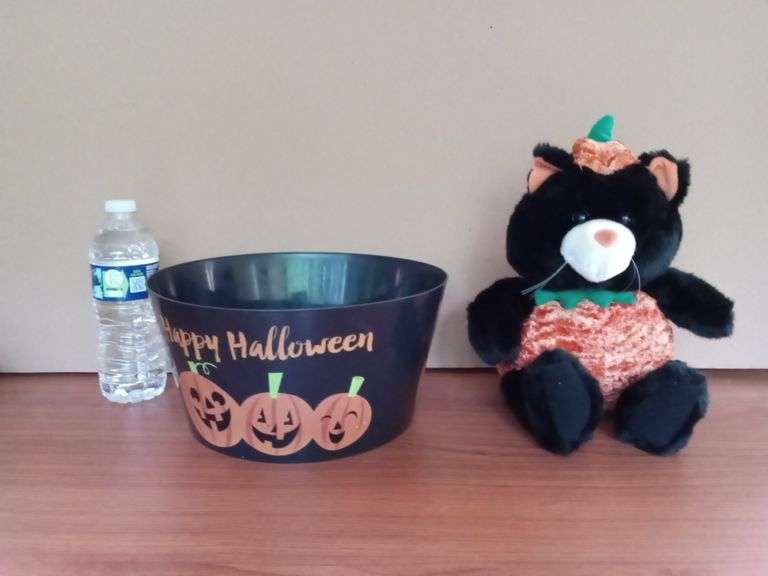 Large Halloween Plastic Serving Bowl and 3 Miscellaneous Halloween