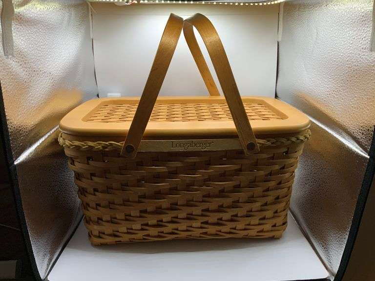 Longaberger Rare Founders Day Basket With Woven Lid And Burned In