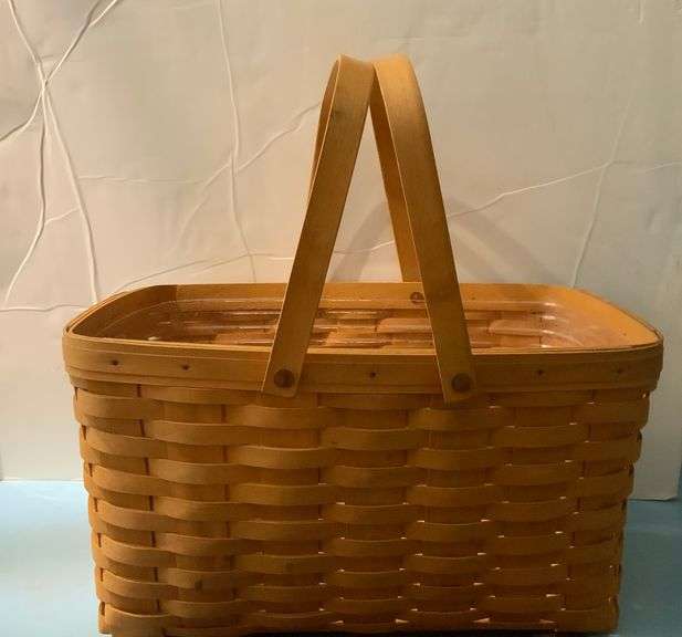 Longaberger Large Market Basket With Protector Trice Auctions