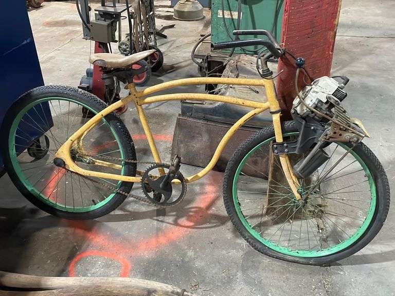 Custom Built Cruiser Bicycle w/ Engine on Front Trice Auctions