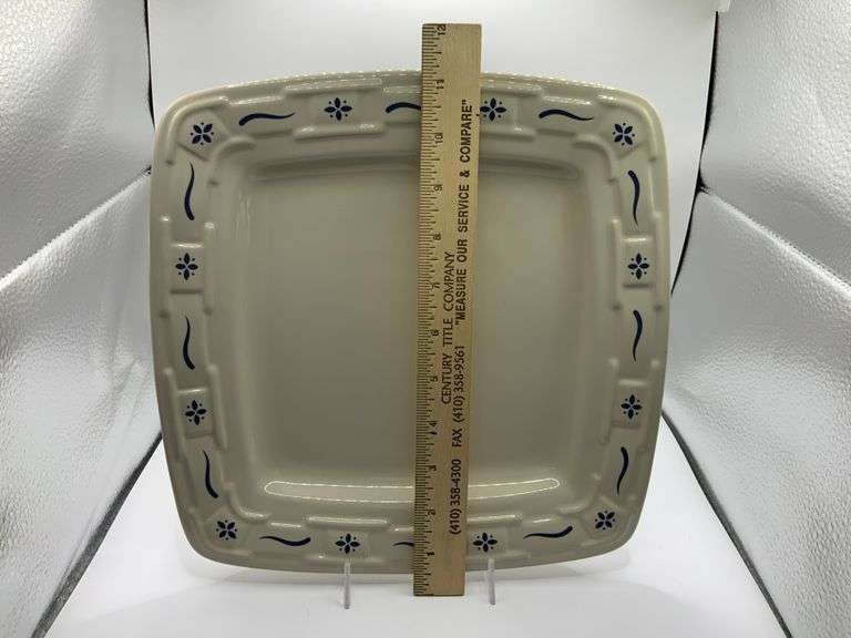 Longaberger Woven Traditions Blue Soft Square Dinner Plate New In Box