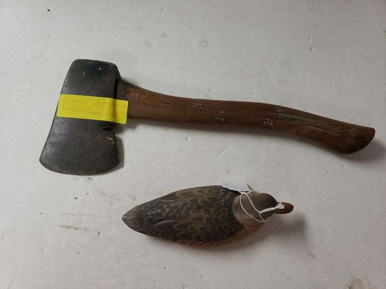 Signed Mini Decoy And Marked Boy Scouts Hatchet Trice Auctions