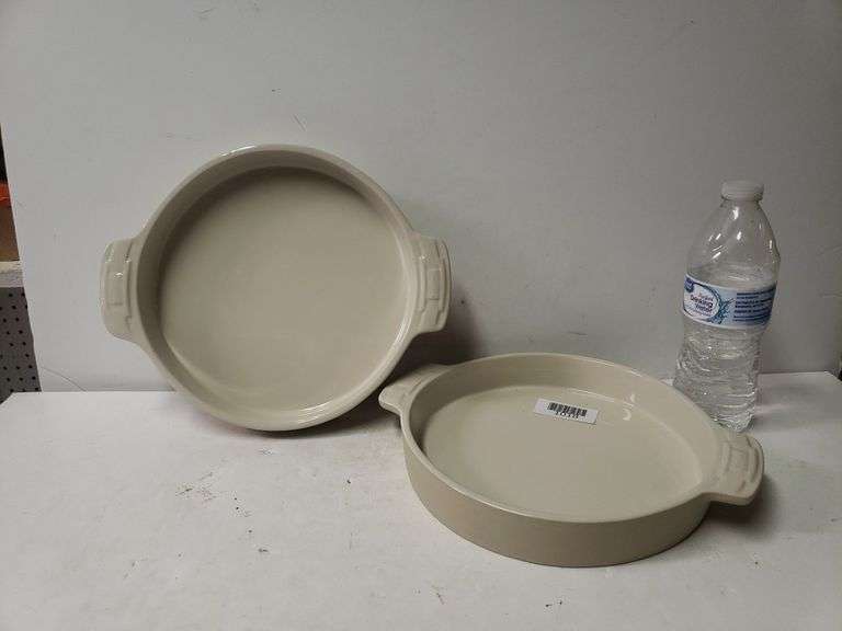 (2) Longaberger Stoneware Pottery Baking Pans Trice Auctions