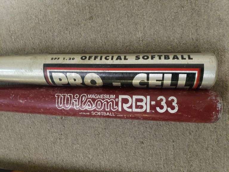 (4) Baseball & Softball Bats Easton, Reflex, Wilson RBI33, Worth