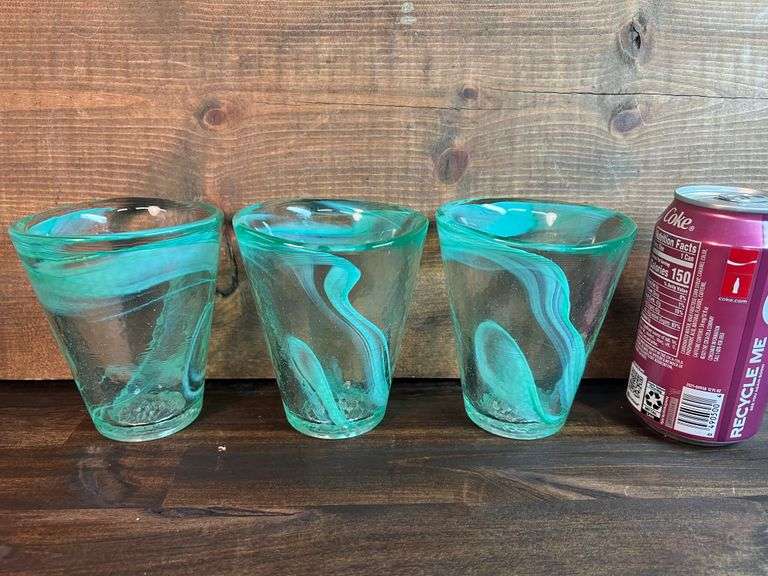 Kosta Boda Green Swirl Tumbler UVH Art Glass Trice Auctions