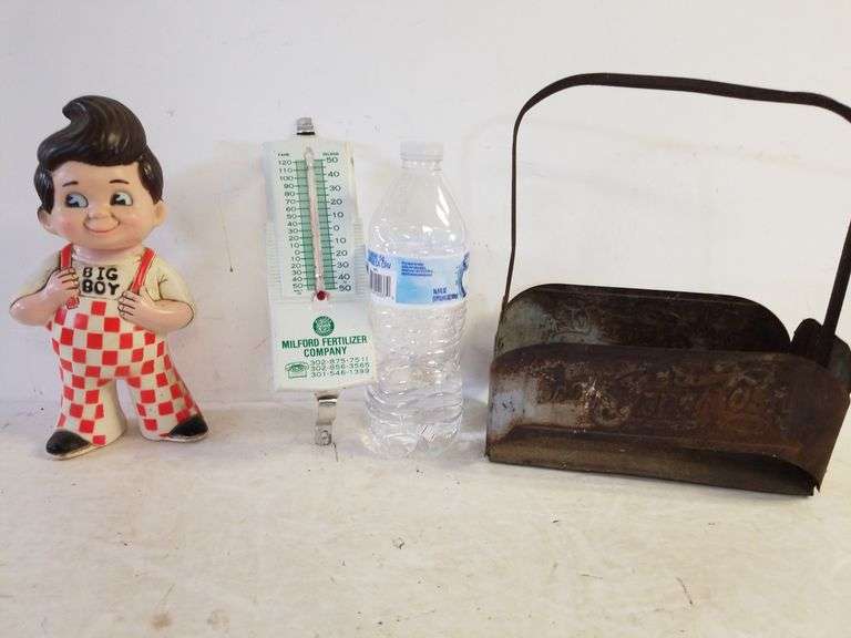 Lot Of Housewares, Bob's Big Boy Figure, Thermometer & Pepsi Cola