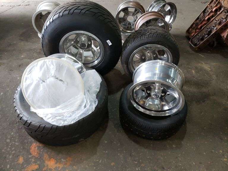 Set Of 4 Street Rod Wheels With Tires (15×10 & 15×8) Trice Auctions