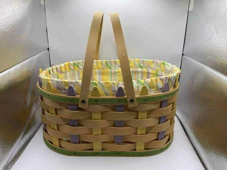 Longaberger Large Pickett Easter Basket With Liner & Protector Trice