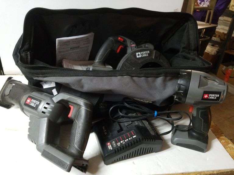 Porter Cable Bag With Assorted Tools Inside Trice Auctions