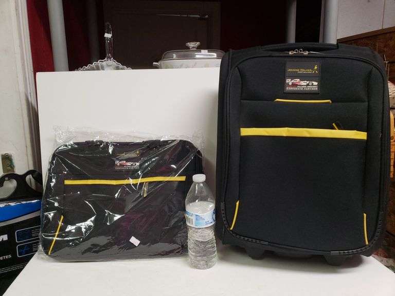 (2) New Johnnie Walker Travel Bags Padded Laptop Case & Rolling