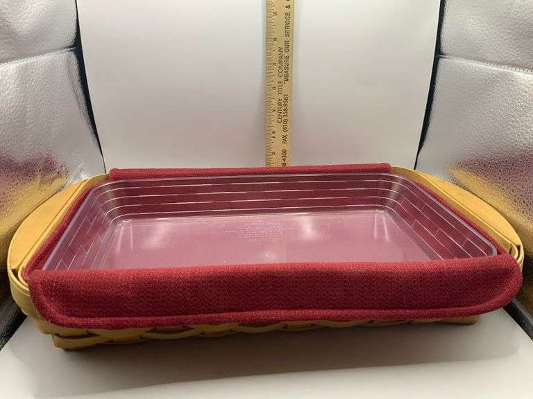 Longaberger 9X13 Serving Tray Basket With Liner & Protector Trice