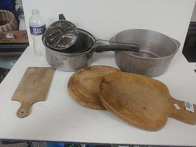 Lot Of Kitchenware, Pots, Pans & Cutting Boards Trice Auctions