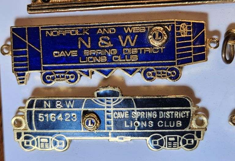5 Norfolk Western Railroad/Lions Club train cars, lapel pins. See ...