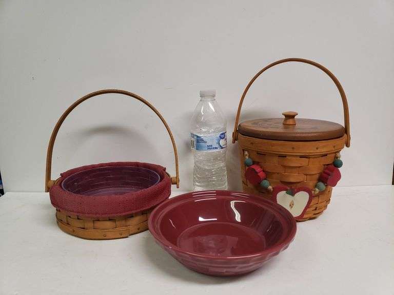 Longaberger Apple Basket & Longaberger Small Pie Basket W/heavy