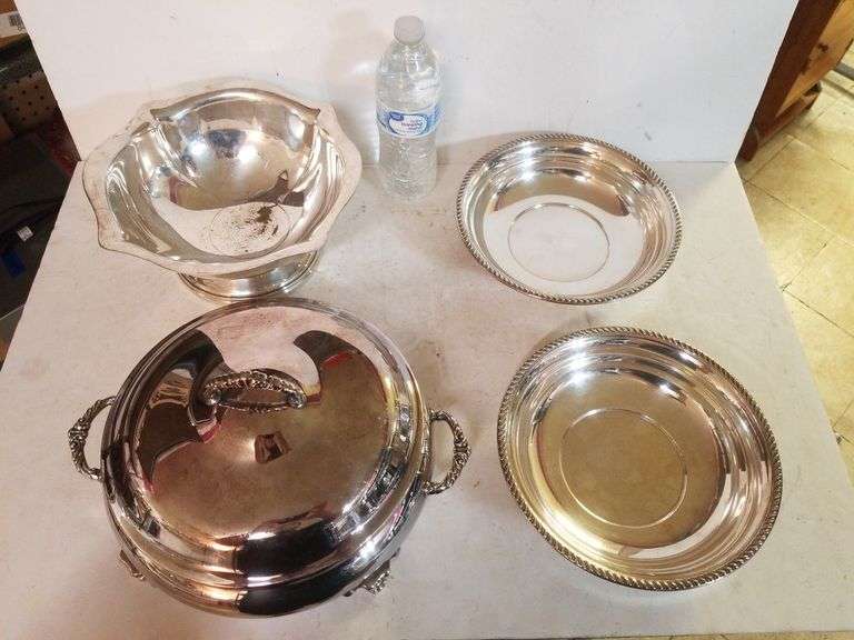 Vintage Metal Items Reed & Barton SilverSoldered Bowl, Towle Serving