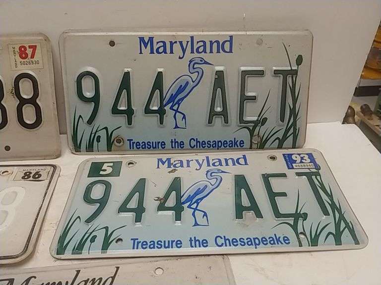 Maryland License Plates(1 Pair Match) Trice Auctions
