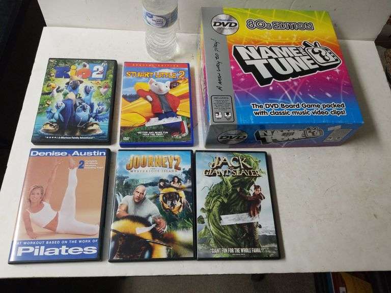 Five DVDs & 80s Edition Name That Tune DVD Board Game Trice Auctions