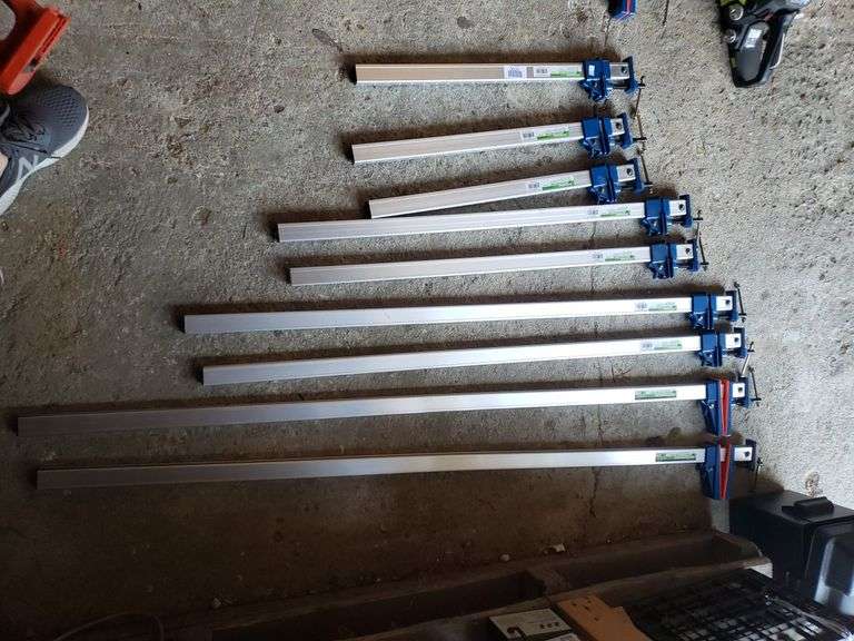 (9) New Pittsburgh Aluminum Bar Clamps Various Sizes Trice Auctions