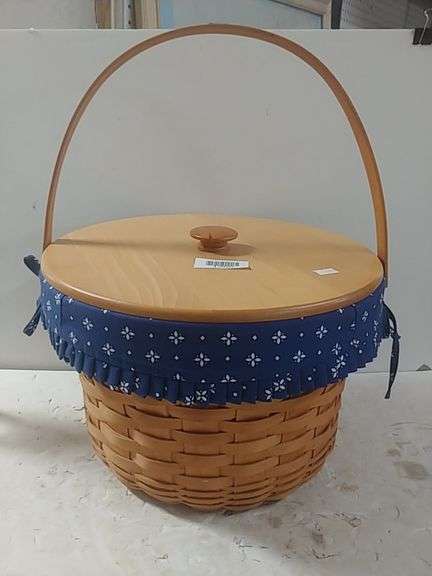 Longaberger 4X4X2" Blue Floral Basket Liner