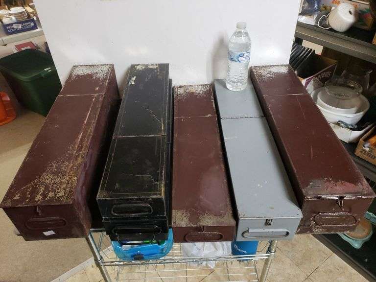 8 Metal Boxes With Hinged Lids Trice Auctions