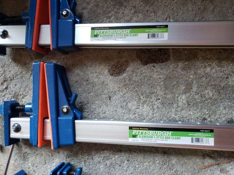 (9) New Pittsburgh Aluminum Bar Clamps Various Sizes Trice Auctions