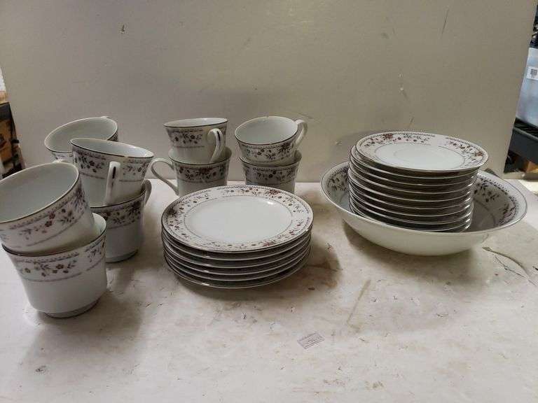 Fine Porcelain China Claremont From Japan Cups, Saucers, Bowl Trice