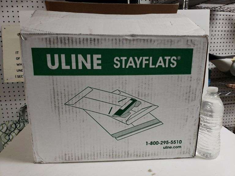 Box Of Uline Stay Flat White Cardboard Mailers Case Is Open So May Not Have 100 In It Trice