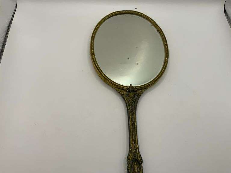 ANTIQUE/VINTAGE/VICTORIAN BRASS HAND HELD MIRROR Trice Auctions