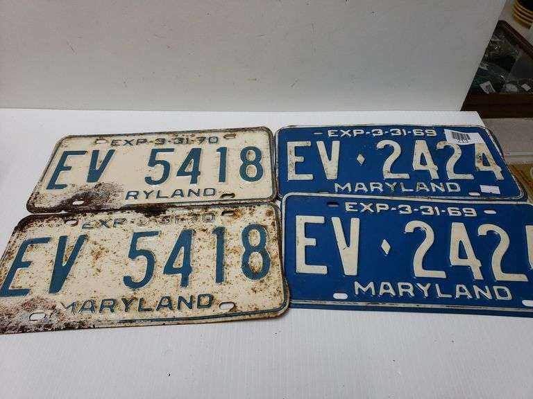 Maryland Matching License Plates Trice Auctions