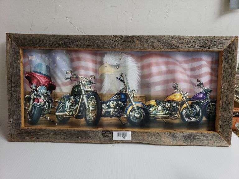 Harley Davidson Motorcycle Framed Picture Trice Auctions