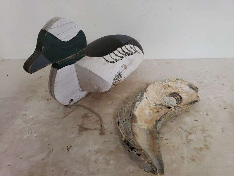 Duck Decoy, Oyster Shell Trice Auctions