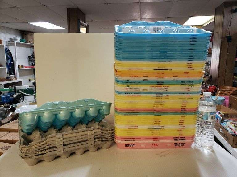 Large Lot Of Empty Egg Cartons Most 12 Ct, (7) 18 Ct Trice Auctions