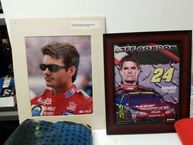 Lot Of Jeff Gordon Memorabilia Blanket, Towel, Pictures Trice Auctions