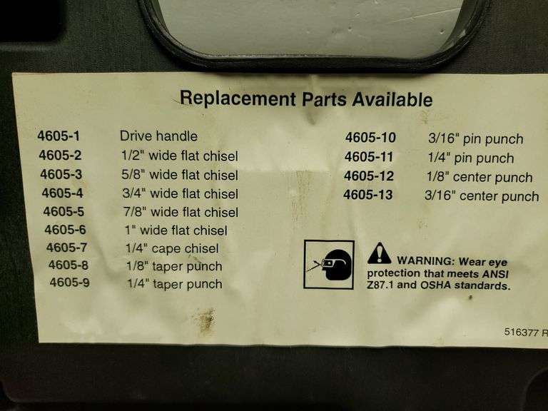Mac Tools Interchangeable Punch And Chisel Set Trice Auctions