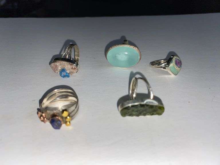 5 Sterling Silver Rings Size 9.5 Trice Auctions