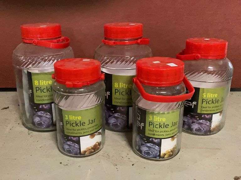 Five Pickle Jars Tullochs Auctions